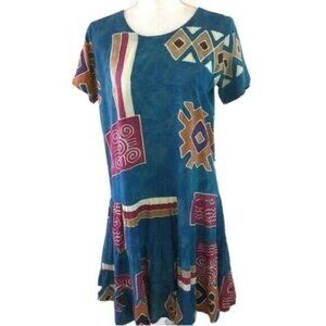 Tropical Tantrum Dress Womens Size Medium M Vintage Tiered Ruffle Hem NWT New